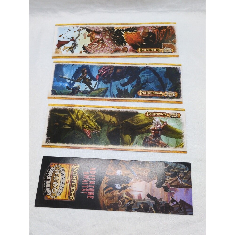 (4) Pathfinder Savage Worlds Promotional Bookmarks